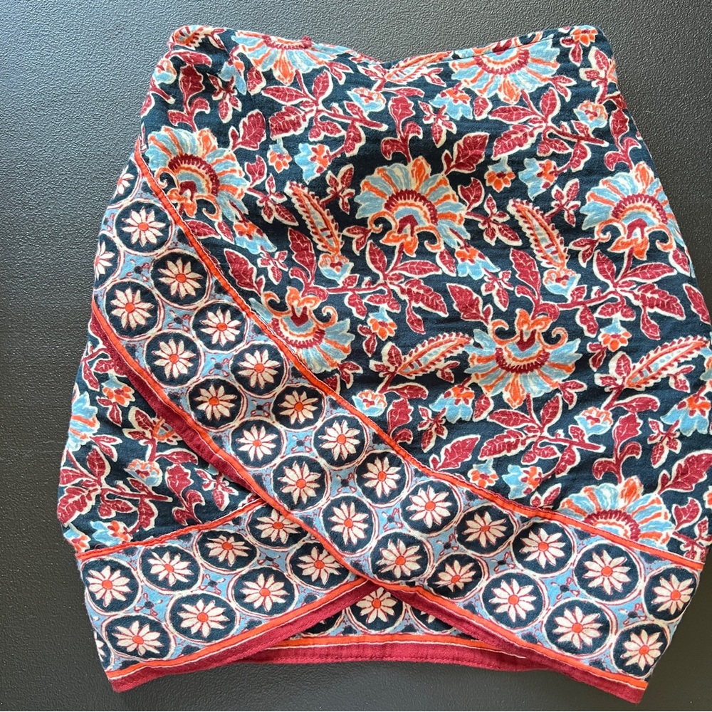 ZARA Floral Paisley Print Wrap Mini Skirt Multicolor Women’s Size Small - Picture 4 of 9